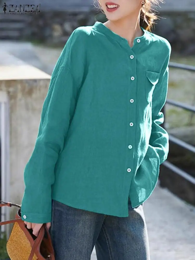 ZANZEA Casual Loose Solid Buttons Blouse Women Long Sleeve Shirt Fashion Cotton O-neck Tops 2024 Spring Holiday Pocket Tunics
ZANZEA Casual Loose Solid Buttons Blouse Women Long Sleeve Shirt Fashion Cotton O-neck Tops 2024 Spring Holiday Pocket Tunics