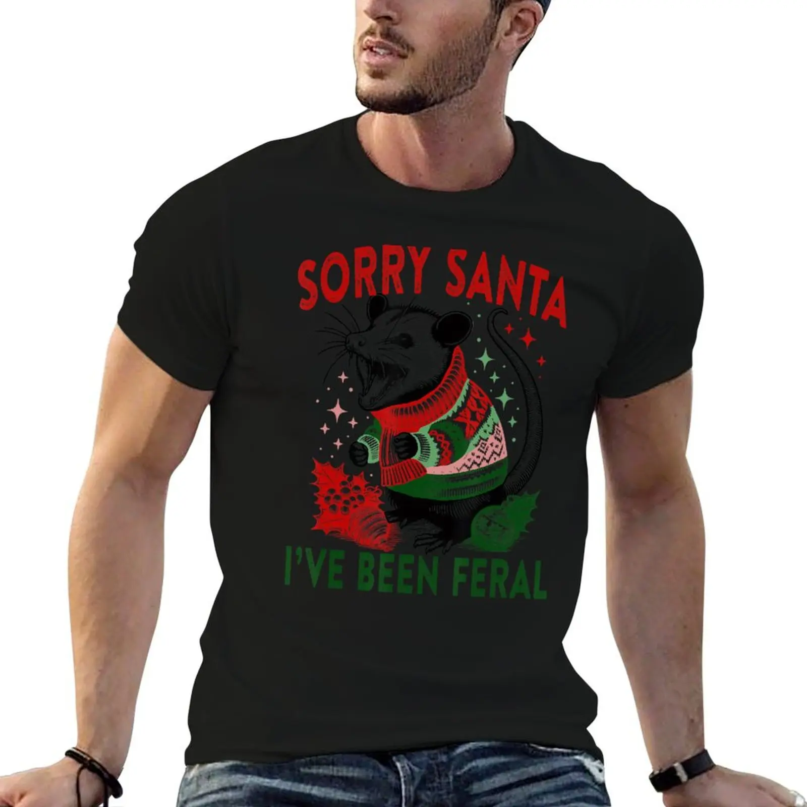 Sorry Santa I've Been Feral Funny Feral Opossum Christmas T-Shirt man t shirt cotton funny t shirts cotton T-Shirt
Sorry Santa I've Been Feral Funny Feral Opossum Christmas T-Shirt man t shirt cotton funny t shirts cotton T-Shirt
