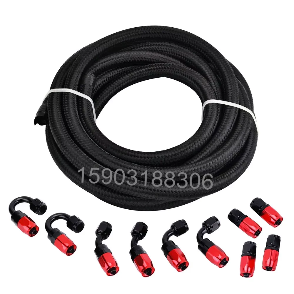 SAE J1532 AN8 Transmission Engine Oil Cooler Hose Black Nylon Cover with Stainless Steel Braiding and 8AN Aluminum Fittings 
SAE J1532 AN8 Transmission Engine Oil Cooler Hose Black Nylon Cover with Stainless Steel Braiding and 8AN Aluminum Fittings