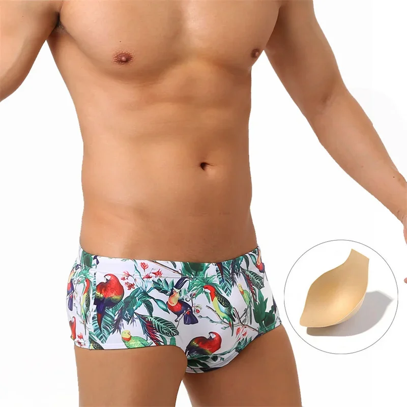 Men's Swimwear Boxers Printed Sexy Summer Swimsuit with Pad Low Waist Bathing Suit Beach Wear Fashion Homme Swimming Shorts
Men's Swimwear Boxers Printed Sexy Summer Swimsuit with Pad Low Waist Bathing Suit Beach Wear Fashion Homme Swimming Shorts