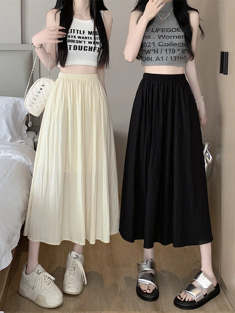 New Elastic High Waisted Textured Pleated Skirt for Women Covering the Hips to Show Off Thinness Mid Length A-line Skirt
New Elastic High Waisted Textured Pleated Skirt for Women Covering the Hips to Show Off Thinness Mid Length A-line Skirt