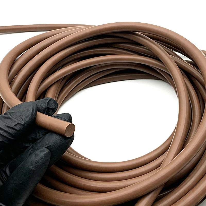 Diameter 1.5-8mm Brown FKM Solid Fluororubber Sealing Strip Fluororubber High Temperature and Corrosion Resistant Sealing Strip.
Diameter 1.5-8mm Brown FKM Solid Fluororubber Sealing Strip Fluororubber High Temperature and Corrosion Resistant Sealing Strip.