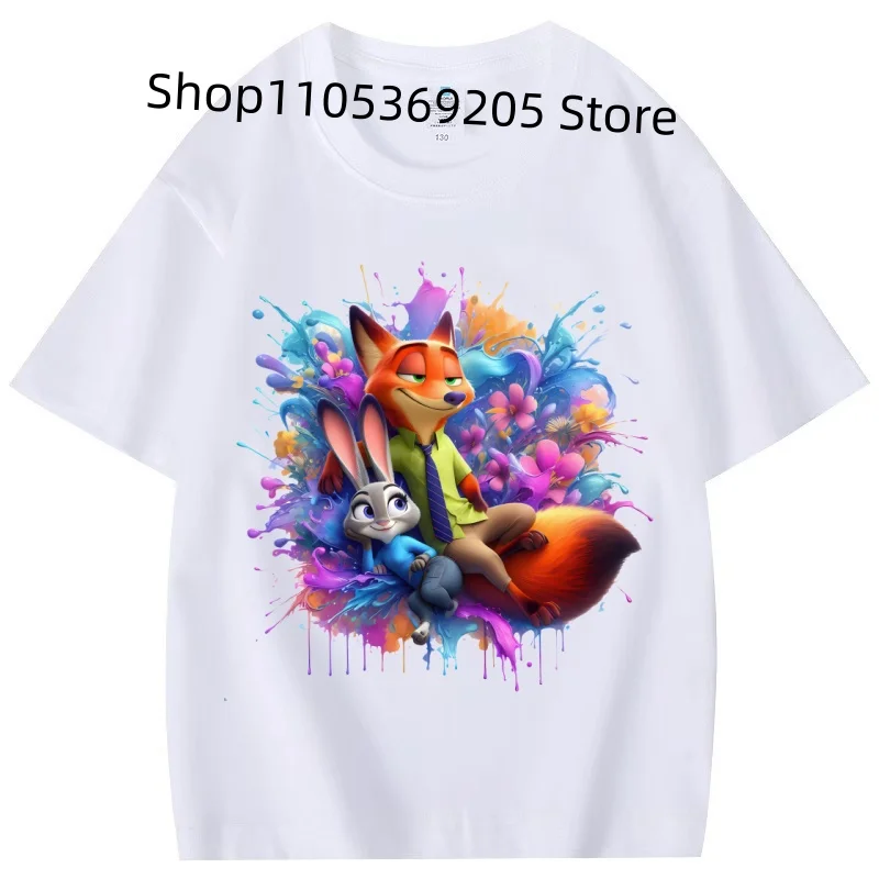 Zootopia Judy & Nick Watercolor Print T-Shirt, Unisex Casual Short Sleeve for Fans, Cute Fox Rabbit Graphic Tops for Men Women
Zootopia Judy & Nick Watercolor Print T-Shirt, Unisex Casual Short Sleeve for Fans, Cute Fox Rabbit Graphic Tops for Men Women