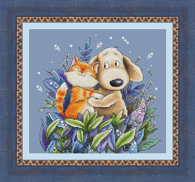 Cross Stitch Kit for DIY Handmade Home Decor, Birds on a Teapot Bouquet, Fabric Cloth, Cotton -Hugging cats and dogs 30-29
Cross Stitch Kit for DIY Handmade Home Decor, Birds on a Teapot Bouquet, Fabric Cloth, Cotton -Hugging cats and dogs 30-29