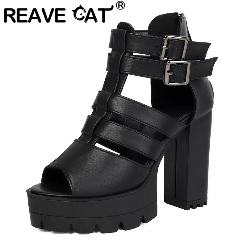 Женские черные босоножки REAVE CAT с открытым носком, каблук 11 см, платформа 3,5 см, двойная пряжка, Т-образный ремешок, большие размеры 43, 44, 45, современные туфли для вечеринок
Женские черные босоножки REAVE CAT с открытым носком, каблук 11 см, платформа 3,5 см, двойная пряжка, Т-образный ремешок, большие размеры 43, 44, 45, современные туфли для вечеринок