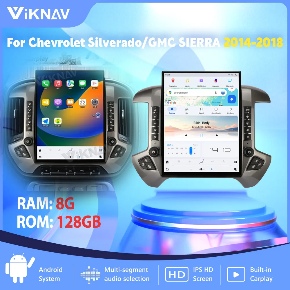 15,6-дюймовый автомобильный радиоприемник Android 13, для Chevrolet Silverado/GMC SIERRA 2014-2018 Carplay, GPS-навигация, мультимедийный плеер, серебристый
15,6-дюймовый автомобильный радиоприемник Android 13, для Chevrolet Silverado/GMC SIERRA 2014-2018 Carplay, GPS-навигация, мультимедийный плеер, серебристый