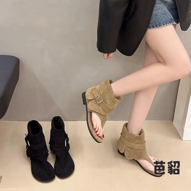 Roman Style Women's Sandals Flat Heel round Toe Short Boots Pants Tube Matching Summer New Arrival Vintage Fashion
Roman Style Women's Sandals Flat Heel round Toe Short Boots Pants Tube Matching Summer New Arrival Vintage Fashion