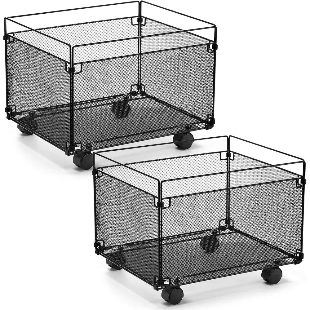 2-Pack Mesh Rolling Cart with Wheels, Hanging File Holders, Metal Crate Organizer, Collapsible Storage Box for Office Supplies,
2-Pack Mesh Rolling Cart with Wheels, Hanging File Holders, Metal Crate Organizer, Collapsible Storage Box for Office Supplies,