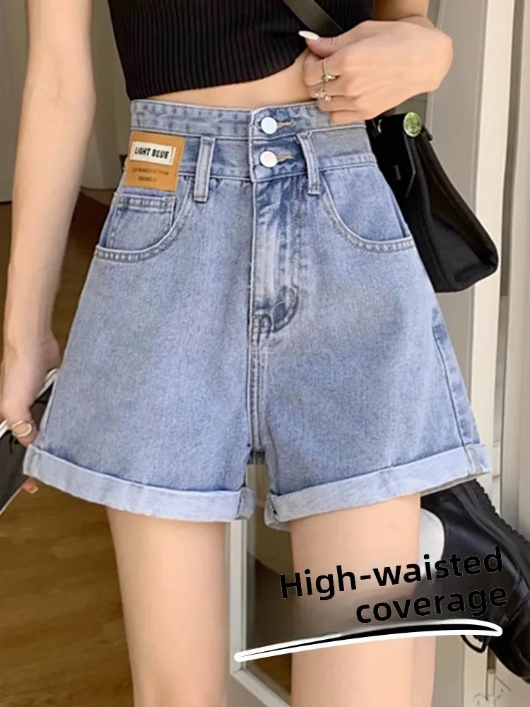 High Waist A-Line Denim Shorts Women's Slimming Summer Thin Wide Leg Hot Pants Cover Belly Hip Cotton Polyester Blend Shorts
High Waist A-Line Denim Shorts Women's Slimming Summer Thin Wide Leg Hot Pants Cover Belly Hip Cotton Polyester Blend Shorts