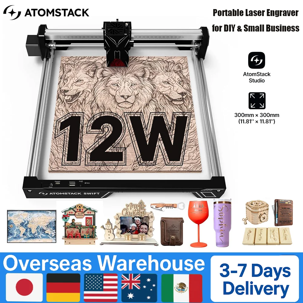 Портативный лазерный гравер ATOMSTACK SWIFT, готов к использованию, для DIY и малого бизнеса, не требует сборки, подходит для начинающих, склады в ЕС, Японии и США.
Портативный лазерный гравер ATOMSTACK SWIFT, готов к использованию, для DIY и малого бизнеса, не требует сборки, подходит для начинающих, склады в ЕС, Японии и США.