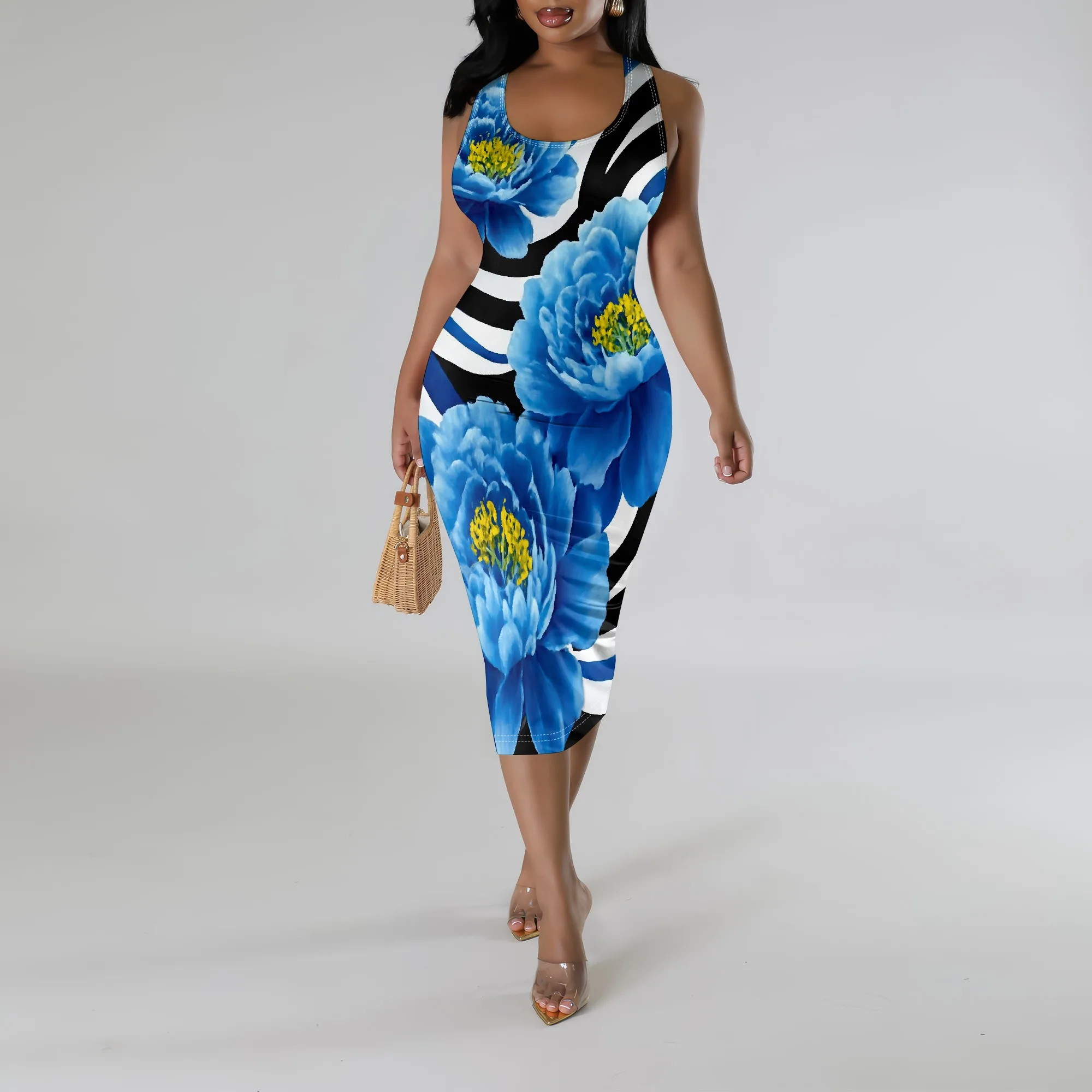 Women's Floral Bodycon Dress 2025 New Arrival Blue Peony Print Summer Casual Dress S-3XL
Women's Floral Bodycon Dress 2025 New Arrival Blue Peony Print Summer Casual Dress S-3XL