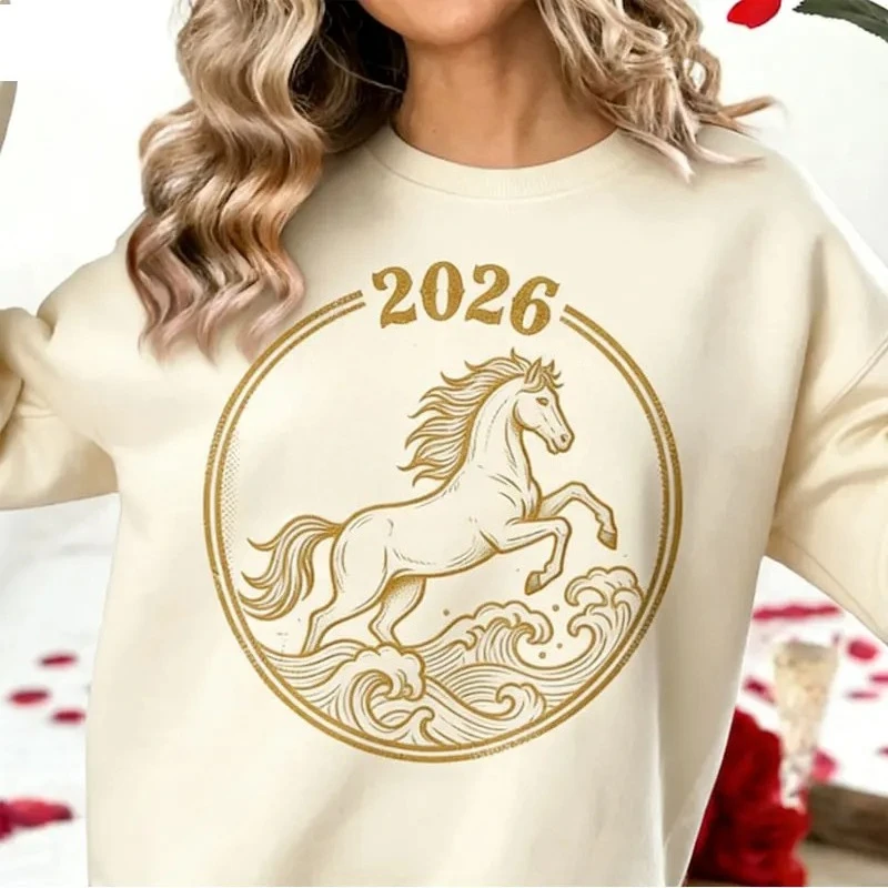 2026 of The Horse Lunar New Year Graphic Lady Autumn and Winter Sweatshirt Long Sleeve Matching Hoodies Keep Warm Adult Pullover
2026 of The Horse Lunar New Year Graphic Lady Autumn and Winter Sweatshirt Long Sleeve Matching Hoodies Keep Warm Adult Pullover