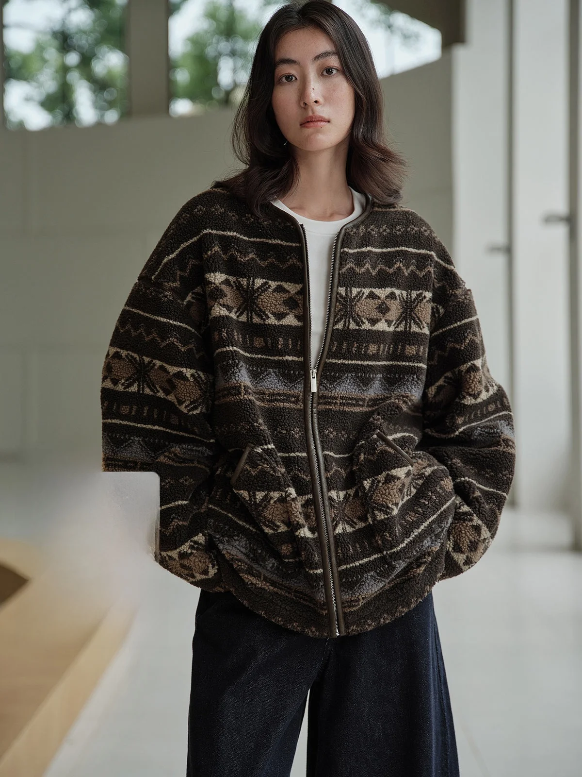 JUSLIN Retro Fair Isle Textured Zipper Svel Long Sve round Ne Particle Fce Jaet Women's Casual Sle Polyeste...
JUSLIN Retro Fair Isle Textured Zipper Svel Long Sve round Ne Particle Fce Jaet Women's Casual Sle Polyeste...