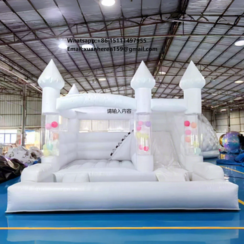 Commercial Inflatable Bounce House Combo Balloons Jump House Outdoor White Bounce House with Slide
Commercial Inflatable Bounce House Combo Balloons Jump House Outdoor White Bounce House with Slide