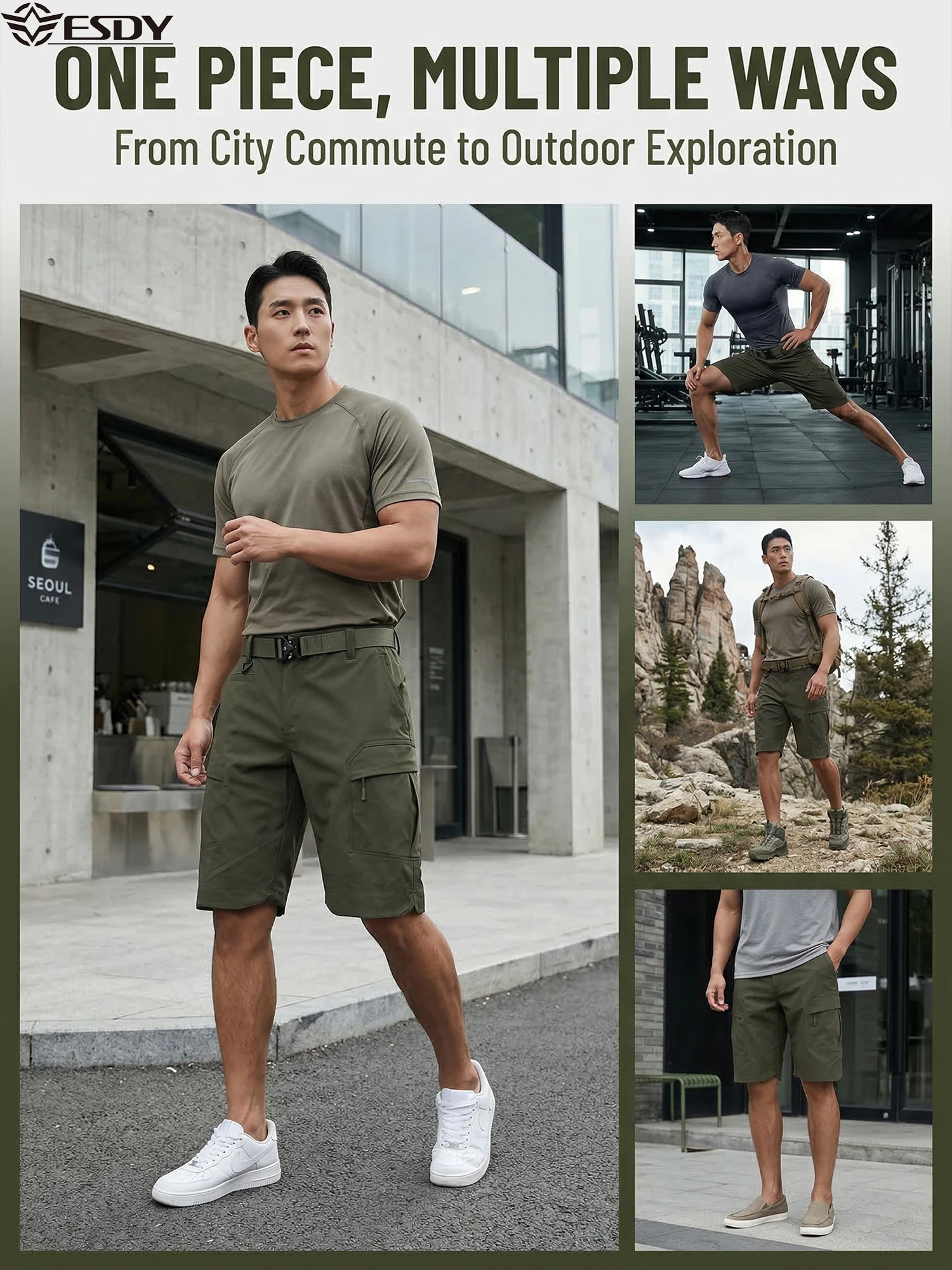 Esdy Men's Casual Work Shorts Summer Daily Casual Commuting Quick-Dry Multi-Pocket Knee-Length Shorts Versatile Everyday Shorts Without Belt
Esdy Men's Casual Work Shorts Summer Daily Casual Commuting Quick-Dry Multi-Pocket Knee-Length Shorts Versatile Everyday Shorts Without Belt