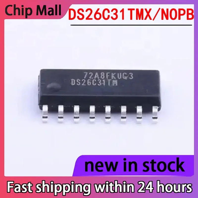 2PCS New DS26C31TMX/NOPB Package SOP16 Four Way Three State Differential Line Driver
2PCS New DS26C31TMX/NOPB Package SOP16 Four Way Three State Differential Line Driver