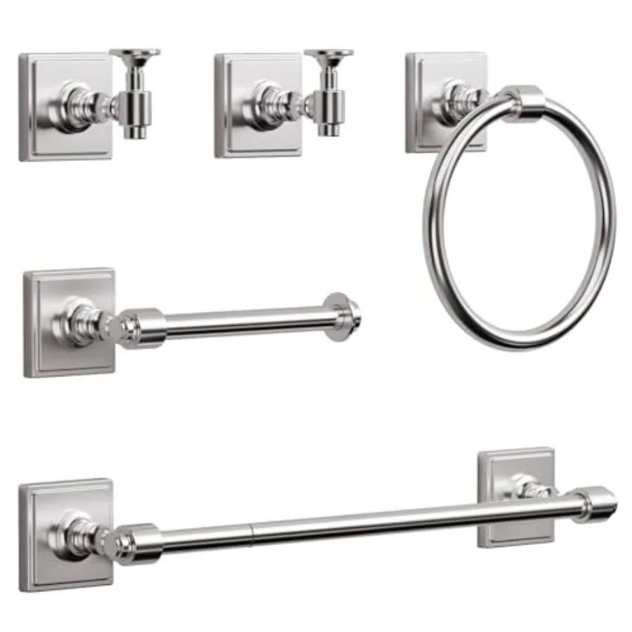Bathroom Towel Bar Set 5 Pcs Bathroom Hardware Accessory Set SUS304 Stainless Steel 24" Towel Rack Holder Set for Bathroom Wall
Bathroom Towel Bar Set 5 Pcs Bathroom Hardware Accessory Set SUS304 Stainless Steel 24" Towel Rack Holder Set for Bathroom Wall