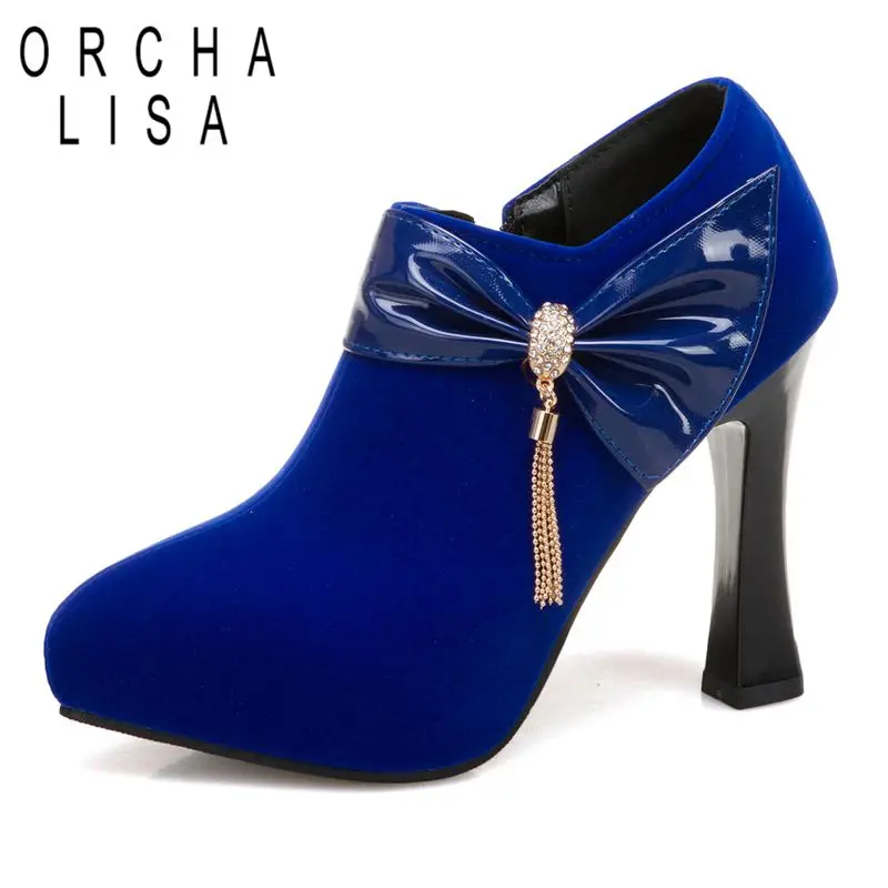 ORCHA LISA Sexy Women Pumps Pointed Toe High Heels 11cm Flock Suede Bowknot Metal Decoration Big Size 48 49 50 Office Lady Shoes
ORCHA LISA Sexy Women Pumps Pointed Toe High Heels 11cm Flock Suede Bowknot Metal Decoration Big Size 48 49 50 Office Lady Shoes