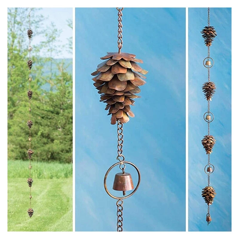 1 PCS Metal Pine Cone Shaped Rain Chain Decorative Hanging Chain Ancient Graffiti Pine Cone Rain Chain Metal Iron Bells
1 PCS Metal Pine Cone Shaped Rain Chain Decorative Hanging Chain Ancient Graffiti Pine Cone Rain Chain Metal Iron Bells