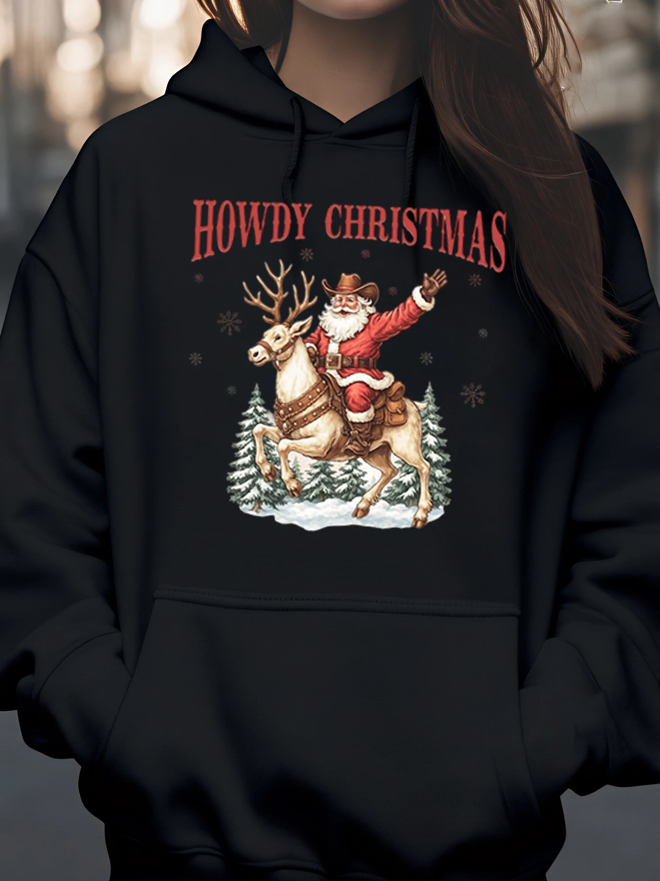 Howdy Christmas Santa Riding Толстовка с принтом оленей Рождественский праздник Повседневная одежда унисекс
Howdy Christmas Santa Riding Толстовка с принтом оленей Рождественский праздник Повседневная одежда унисекс