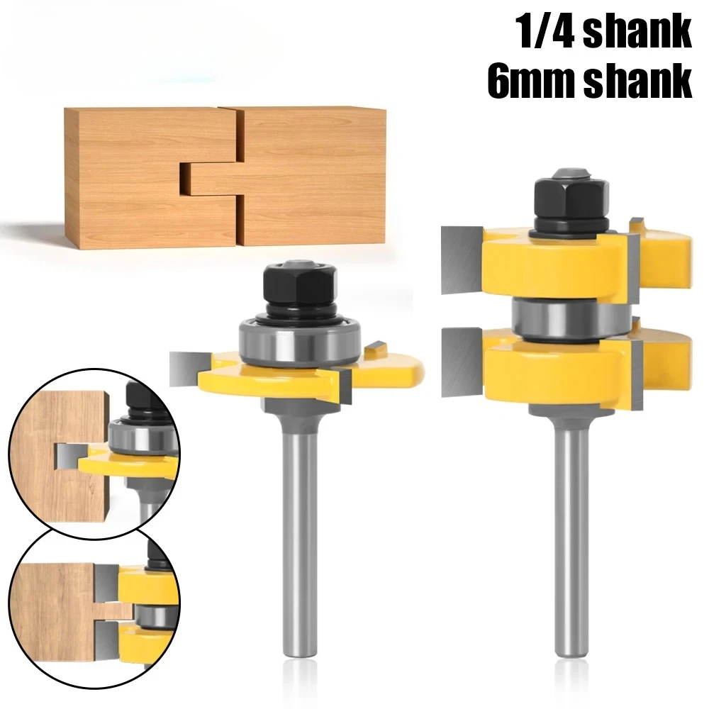 2pc 6mm 1/4Shank Tongue & Groove Router Bit Set - Large Stock up to 1-1/4" Woodworking cutter Tenon Cutter for Woodworking Tools
2pc 6mm 1/4Shank Tongue & Groove Router Bit Set - Large Stock up to 1-1/4" Woodworking cutter Tenon Cutter for Woodworking Tools