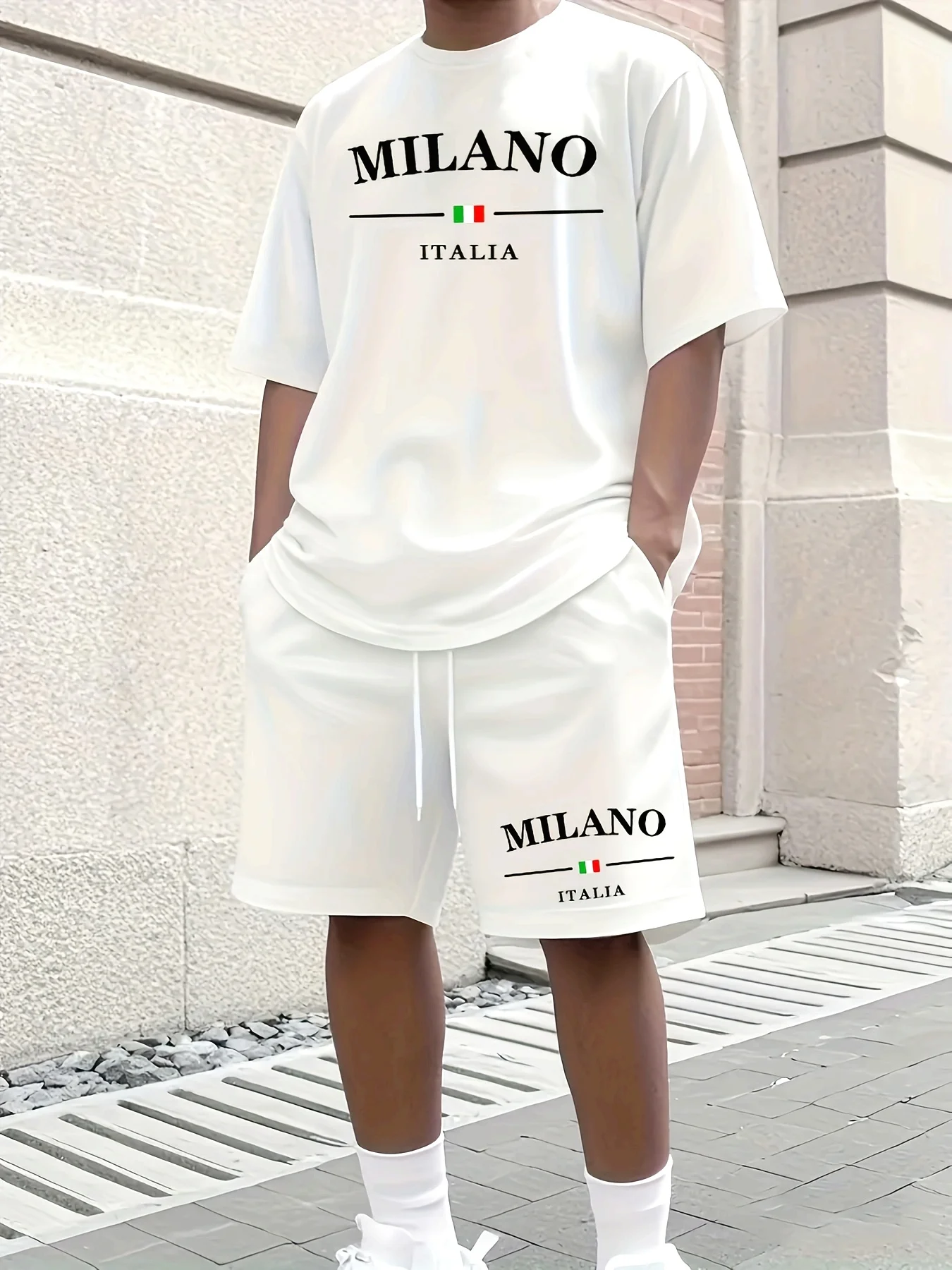 Men's White Milano Italia Print Casual Shorts Y2K Oversized Casual Suit Suitable for Daily and Training Wear 2026
Men's White Milano Italia Print Casual Shorts Y2K Oversized Casual Suit Suitable for Daily and Training Wear 2026