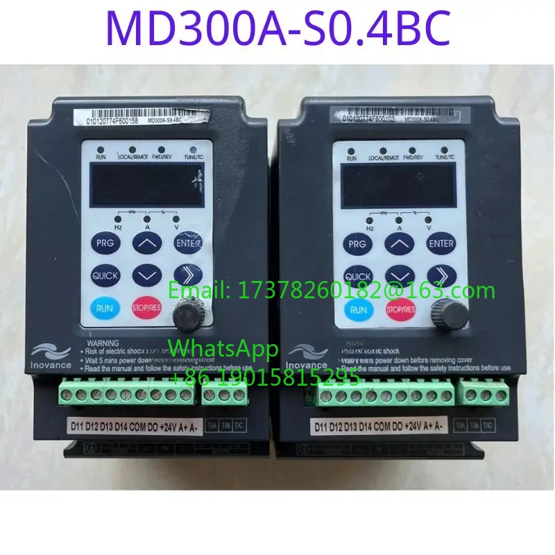 Second hand frequency converter MD300A - S0.4BC functional test OK, fast delivery
Second hand frequency converter MD300A - S0.4BC functional test OK, fast delivery