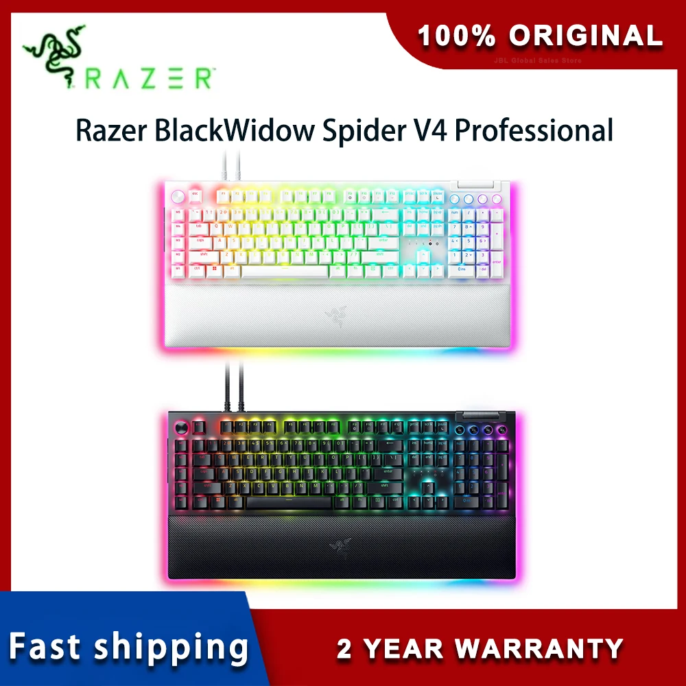 Razer BlackWidow Spider V4 Белая профессиональная механическая клавиатура Игровая клавиатура с RGB-подсветкой Игровые киберспортивные зеленые переключатели с
Razer BlackWidow Spider V4 Белая профессиональная механическая клавиатура Игровая клавиатура с RGB-подсветкой Игровые киберспортивные зеленые переключатели с