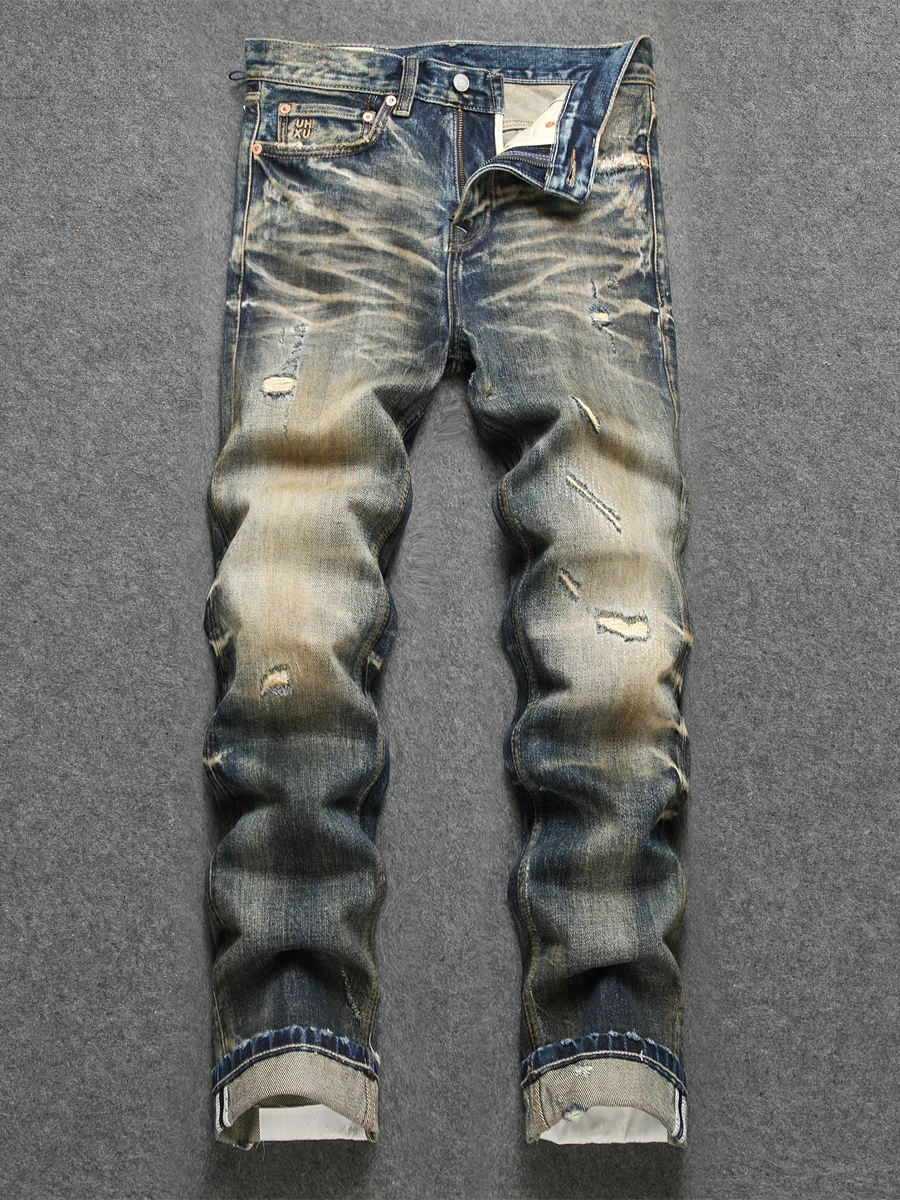 High Quality Retro Patchwork Men's Jeans mid Waist Straight Leg Long Pants Wear Resistant Cotton Denim Spring Autumn Street S...
High Quality Retro Patchwork Men's Jeans mid Waist Straight Leg Long Pants Wear Resistant Cotton Denim Spring Autumn Street S...