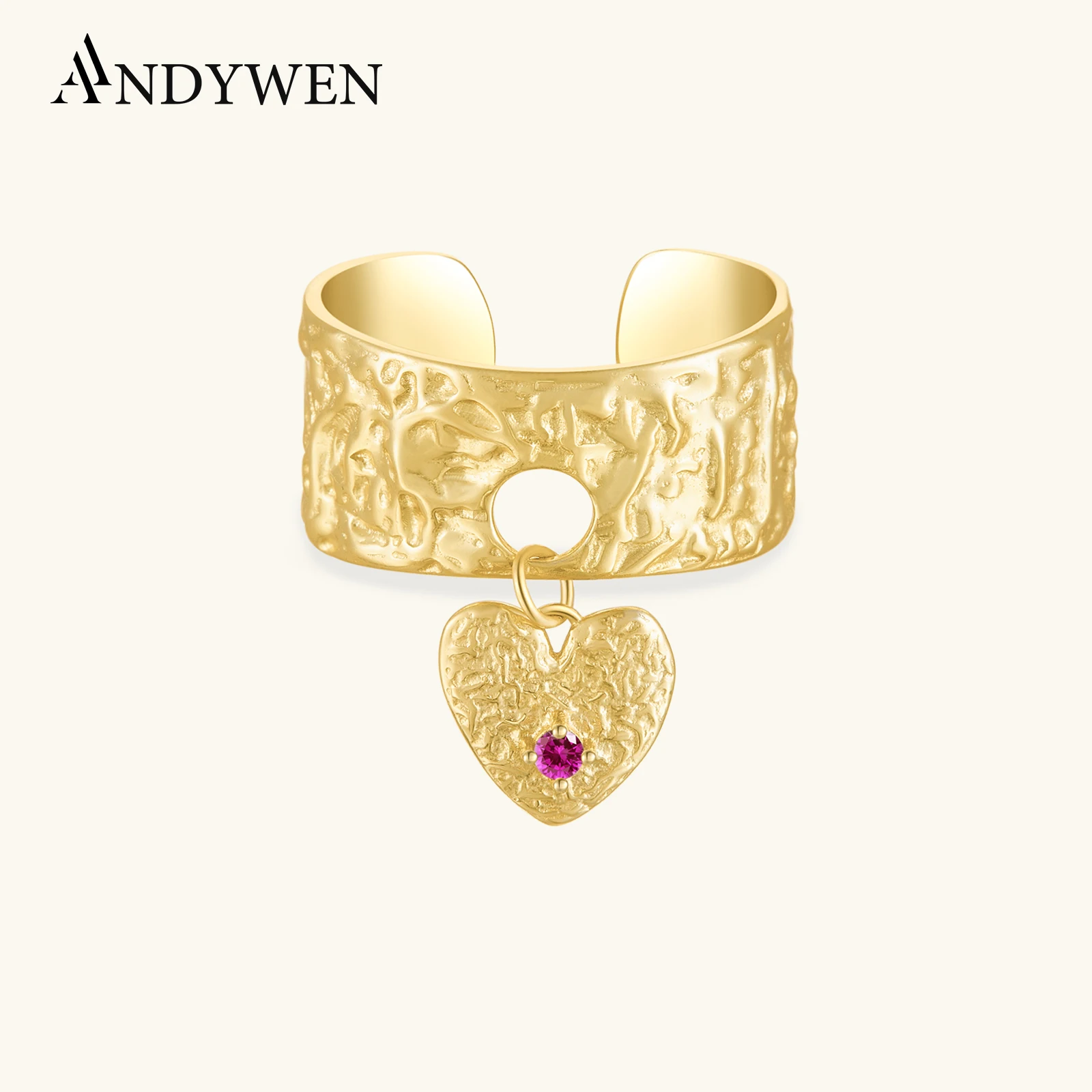 ANDYWEN 925 Sterling Silver Heart Thick Large Irregular Texture Resizable Geometric Women Big Ring Party Rock Punk Fine Jewels
ANDYWEN 925 Sterling Silver Heart Thick Large Irregular Texture Resizable Geometric Women Big Ring Party Rock Punk Fine Jewels