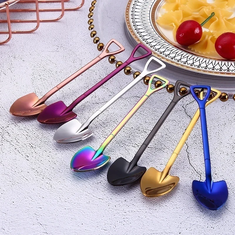 1PCS Creative Dessert Spoon Stainless Steel Coffee Stirring Spoon Shovel Fork Fruit Fork Rose Gold Stainless Steel Fruits Fork
1PCS Creative Dessert Spoon Stainless Steel Coffee Stirring Spoon Shovel Fork Fruit Fork Rose Gold Stainless Steel Fruits Fork