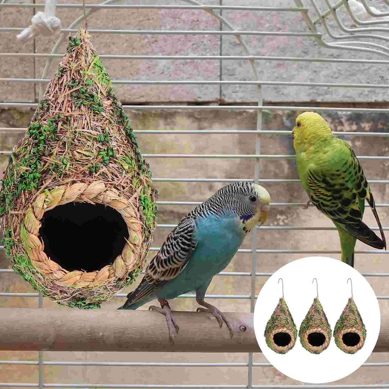 3 Pcs Bird Cages Simulation Straw Bird's Nest Home Decor Hummingbird Decorative Straw-woven Artificial House
3 Pcs Bird Cages Simulation Straw Bird's Nest Home Decor Hummingbird Decorative Straw-woven Artificial House
