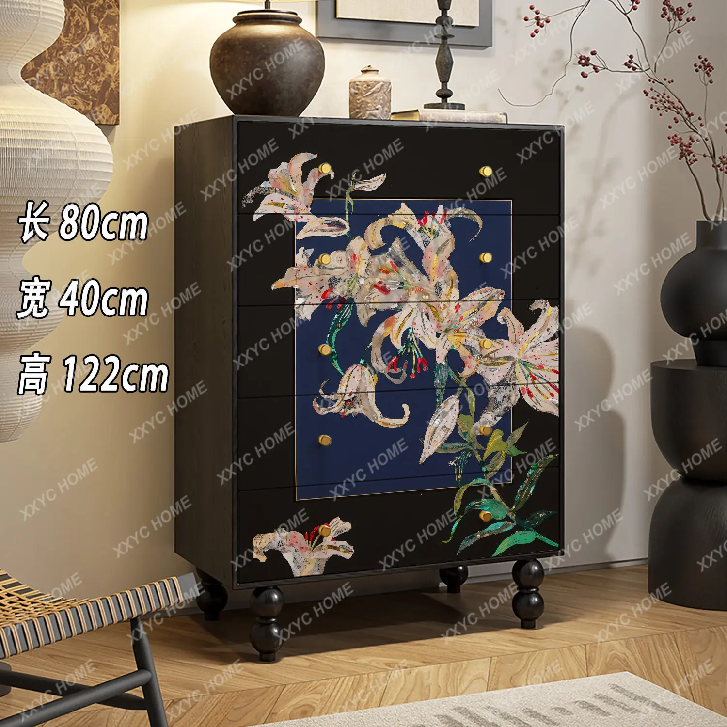 Medieval style solid wood five-bucket entrance cabinet living room bedroom storage decorative cabinet
Medieval style solid wood five-bucket entrance cabinet living room bedroom storage decorative cabinet
