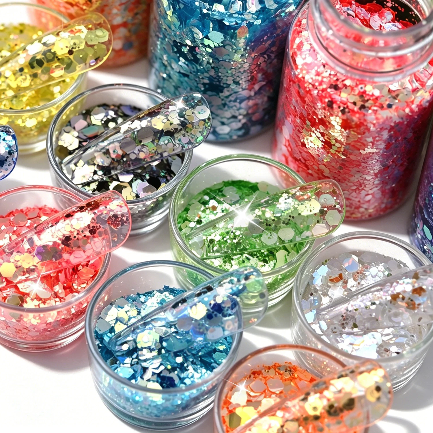 8set Chunky Glitter Holographic Laser Flakes Red Blue Green Nail Glitter Powder Diy Resin Art Craft Fine Iridescent Sequins Tool
8set Chunky Glitter Holographic Laser Flakes Red Blue Green Nail Glitter Powder Diy Resin Art Craft Fine Iridescent Sequins Tool