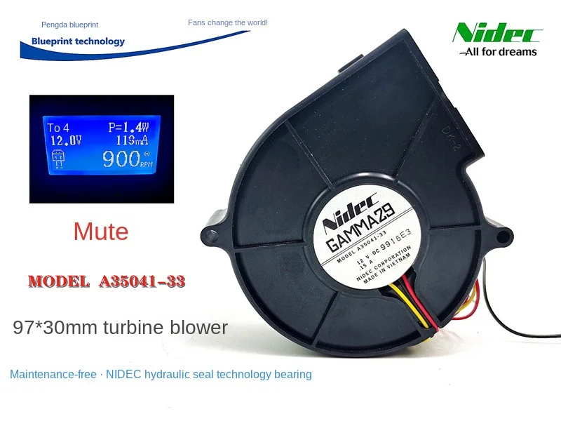 Новый бесшумный охлаждающий вентилятор Nidec 9730 9330 A35041-33 9. 7 см 12 В
Новый бесшумный охлаждающий вентилятор Nidec 9730 9330 A35041-33 9. 7 см 12 В