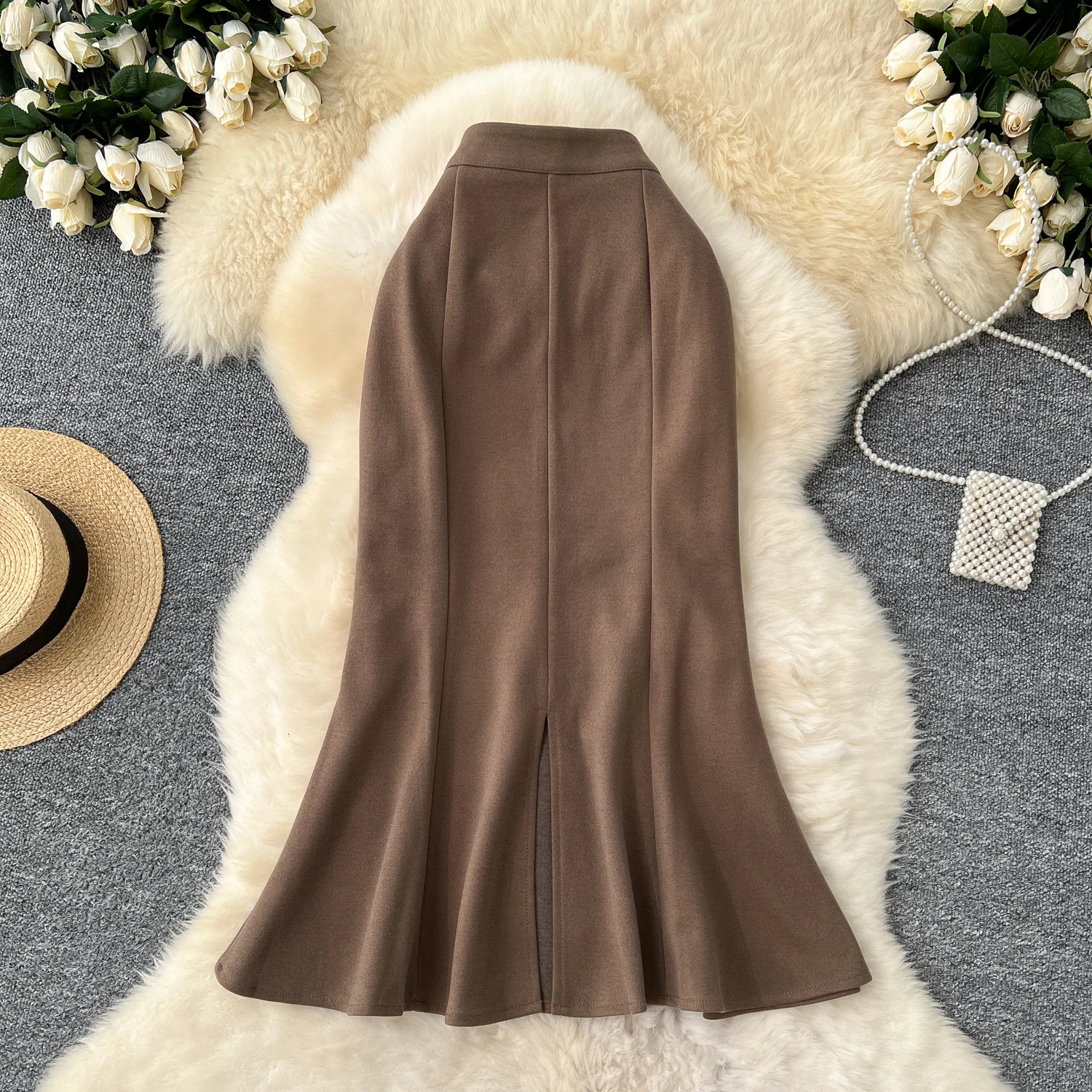 Women Chic split ruffle mermaid Skirt High Waist Elegant Fashion Wrap Skirt autumn winter Clothing
Women Chic split ruffle mermaid Skirt High Waist Elegant Fashion Wrap Skirt autumn winter Clothing