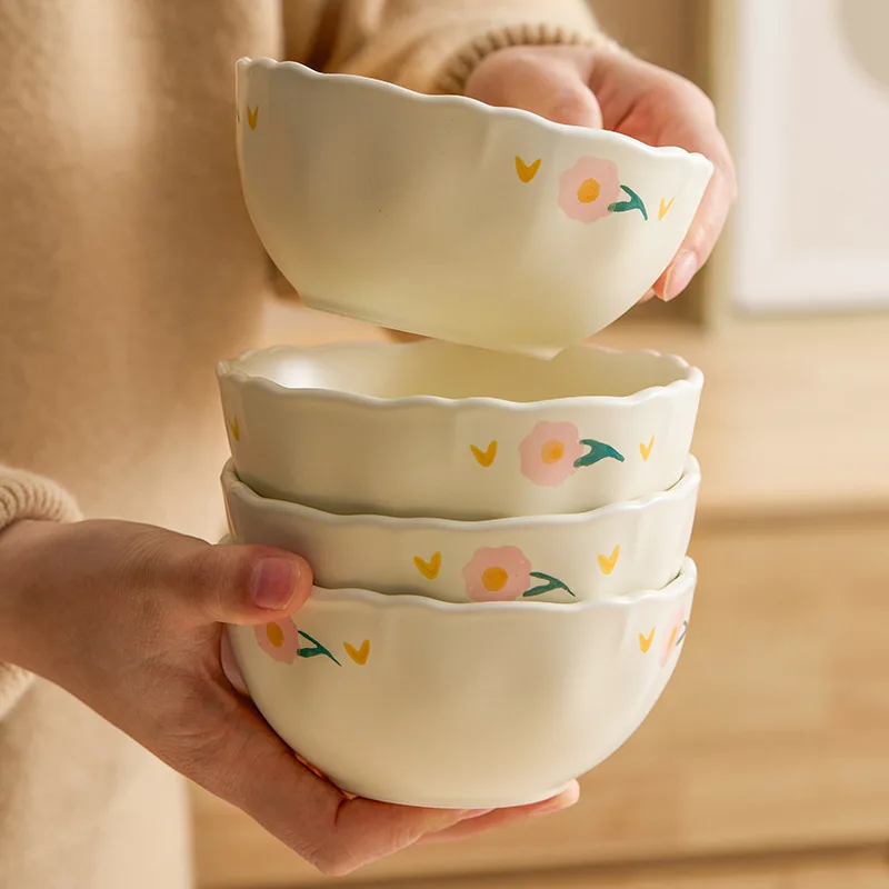 Peony Ceramic Bowls Double-handled Home Breakfast Yogurt Tableware Salad Soup Household Bowl Cute Ins Dishes Kitchen Supplies
Peony Ceramic Bowls Double-handled Home Breakfast Yogurt Tableware Salad Soup Household Bowl Cute Ins Dishes Kitchen Supplies