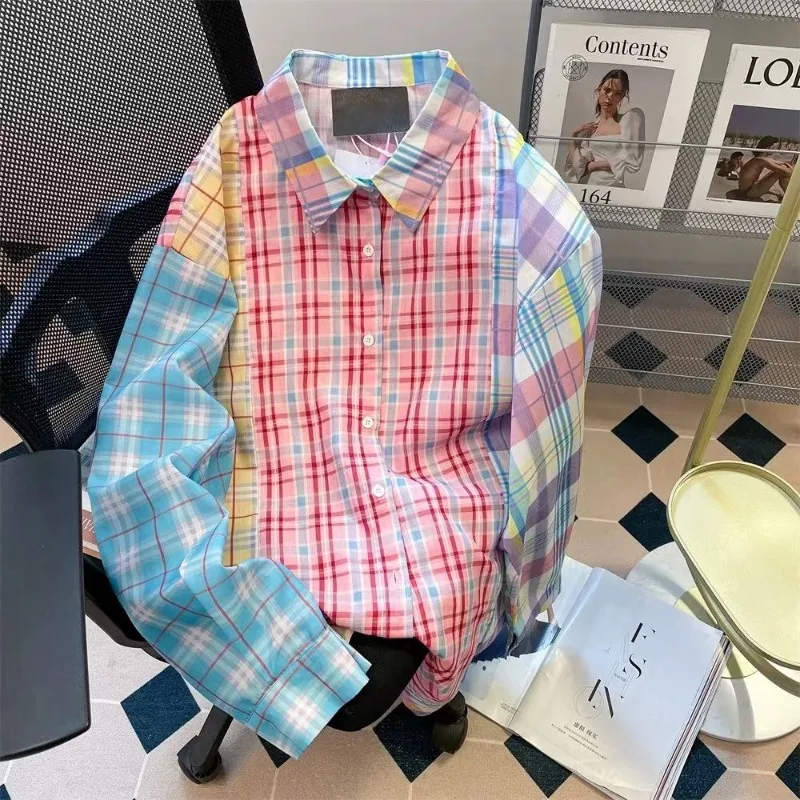 Femme Spring Summer Korean Fashion Button Patchwork Color Blocking Polo Collar Women Shirts All-match Trend Long Sleeve Top Tee
Femme Spring Summer Korean Fashion Button Patchwork Color Blocking Polo Collar Women Shirts All-match Trend Long Sleeve Top Tee