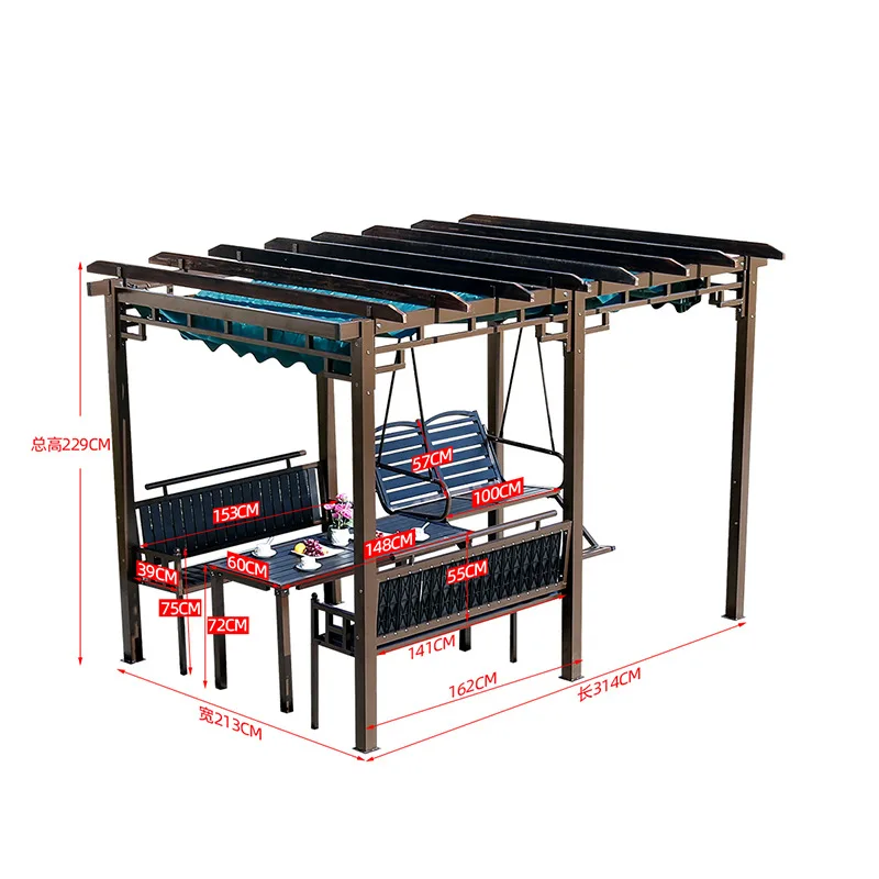 Customizable outdoor hanging chair courtyard villa table and chair park leisure preservative wood pavilion
Customizable outdoor hanging chair courtyard villa table and chair park leisure preservative wood pavilion