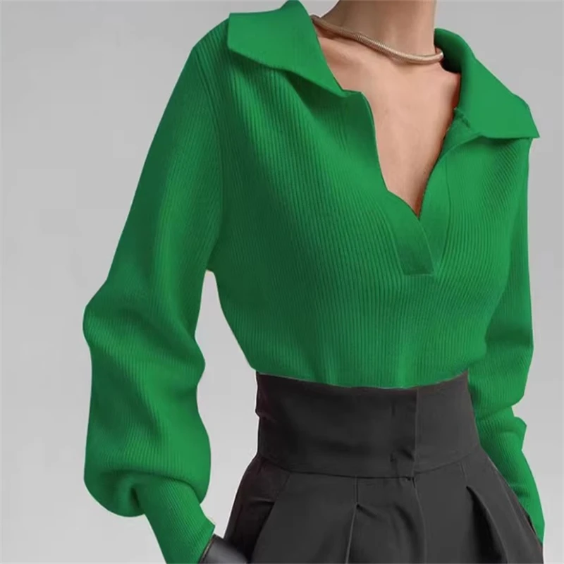 Fashion Knitted V-neck Sweater Women 2024 Autumn Winter Vintage Lapel Thread Long Sleeve Pullover Female Streetwear Casual Tops
Fashion Knitted V-neck Sweater Women 2024 Autumn Winter Vintage Lapel Thread Long Sleeve Pullover Female Streetwear Casual Tops
