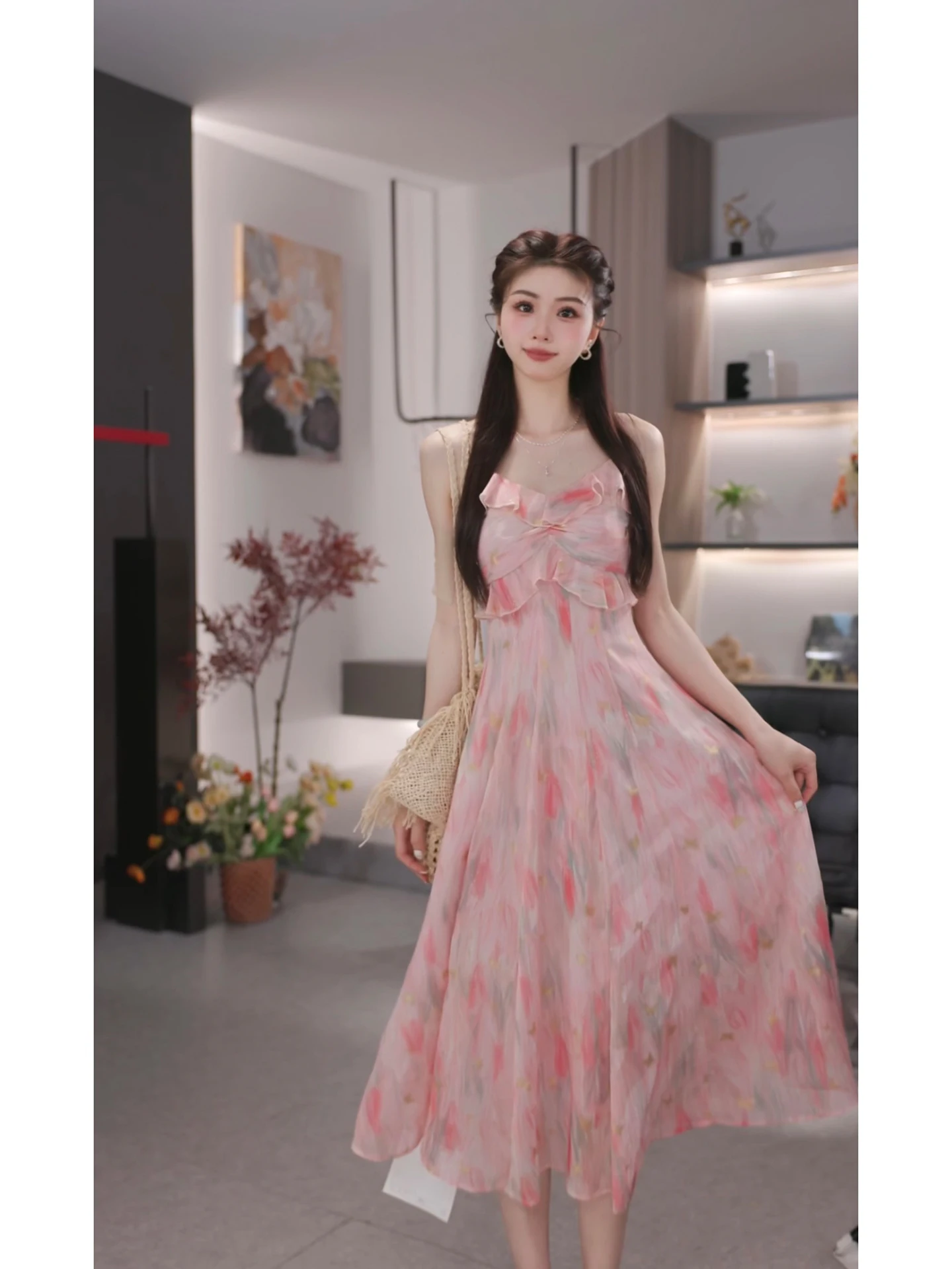 Summer Beach Vacation Women's Dress Yellow Gold Embossed Floral Print Halter Neck Gown Waist-Cinched A-Line Midi Dress
Summer Beach Vacation Women's Dress Yellow Gold Embossed Floral Print Halter Neck Gown Waist-Cinched A-Line Midi Dress