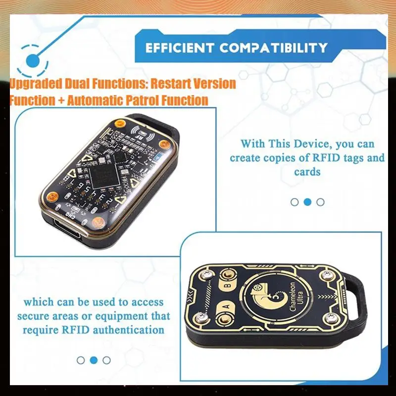 Chameleon Ultra Smart Card Emulator+UID Keychain RFID Smart Chip Reader 125K 13.56M Card Decode NFC Duplicator-Y05A
Chameleon Ultra Smart Card Emulator+UID Keychain RFID Smart Chip Reader 125K 13.56M Card Decode NFC Duplicator-Y05A