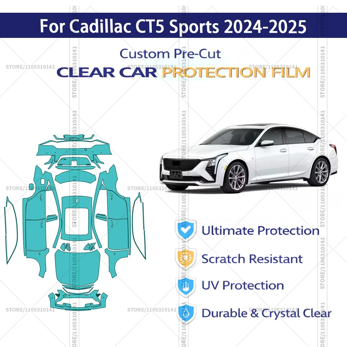 For Cadillac CT5 Sports 2024-2025 Pre-Cut Paint Protection Film PPF Transparent Car Film Automotive PPF Full Vehicle
For Cadillac CT5 Sports 2024-2025 Pre-Cut Paint Protection Film PPF Transparent Car Film Automotive PPF Full Vehicle