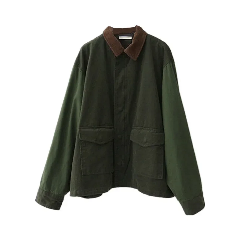 Vintage Patchwork Turn-down Collar Corduroy Jacket Coat Autumn Loose Hip Hop Jacket Women Streetwear Casual Outerwear Female Top
Vintage Patchwork Turn-down Collar Corduroy Jacket Coat Autumn Loose Hip Hop Jacket Women Streetwear Casual Outerwear Female Top