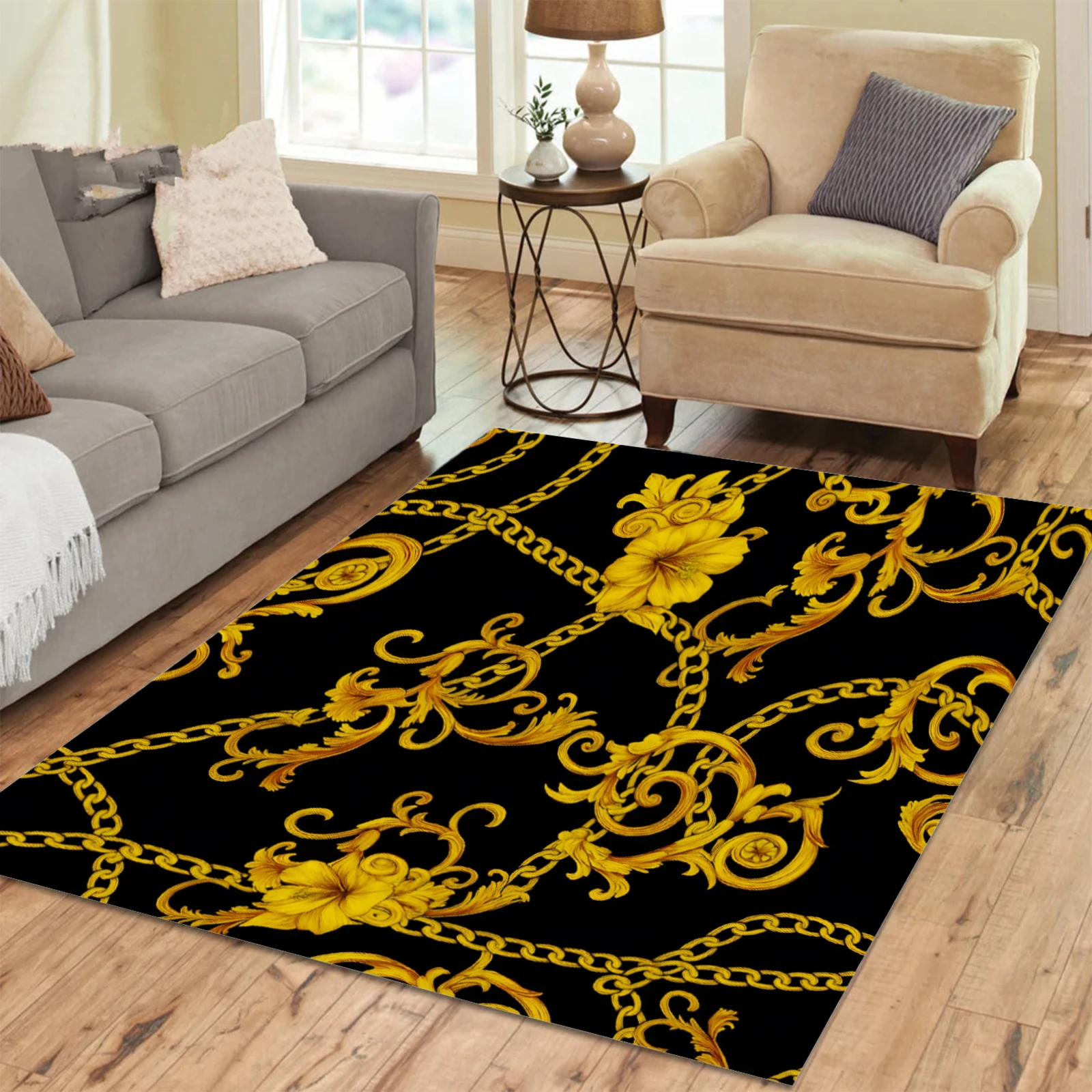 Light Luxury Black Gold Style Carpet Door Mat Bathroom Mat Custom photo Living Room Bedroom Sofa Carpet Non-Slip Floor Mat
Light Luxury Black Gold Style Carpet Door Mat Bathroom Mat Custom photo Living Room Bedroom Sofa Carpet Non-Slip Floor Mat