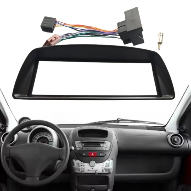 Аудиорамка One Din с жгутом проводов для PEUGEOT 107 Citroen C1 Toyota Aygo, автомобильный радиоприемник, комплект отделки приборной панели
Аудиорамка One Din с жгутом проводов для PEUGEOT 107 Citroen C1 Toyota Aygo, автомобильный радиоприемник, комплект отделки приборной панели