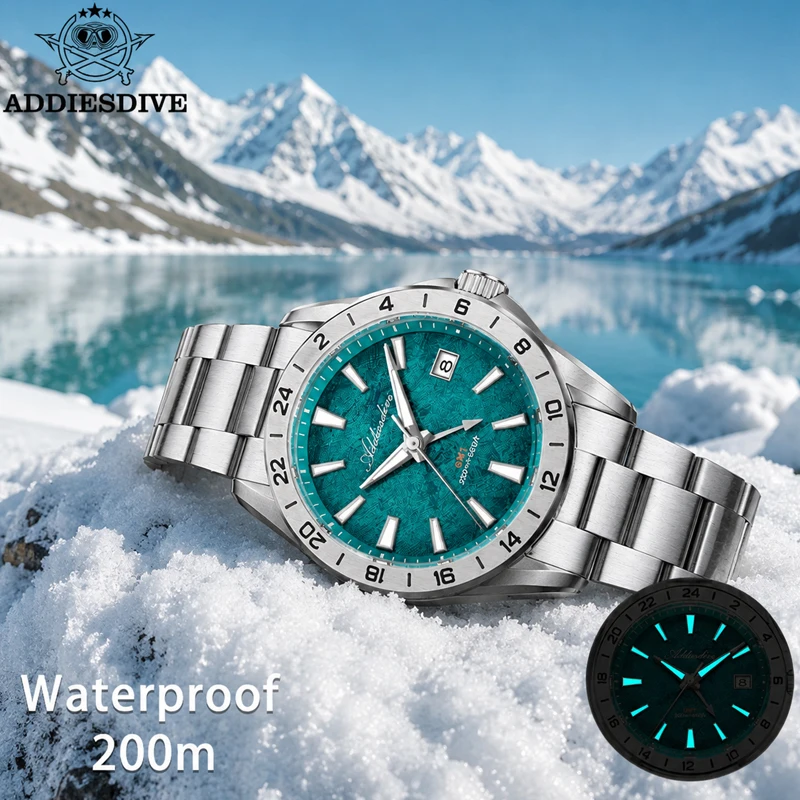 ADDIESDIVE 38mm Luxury GMT Quartz Watch New Sapphire Glass Swiss Ronda 515-24H Movement Diving 200M Waterproof Wristwatch AD2548
ADDIESDIVE 38mm Luxury GMT Quartz Watch New Sapphire Glass Swiss Ronda 515-24H Movement Diving 200M Waterproof Wristwatch AD2548