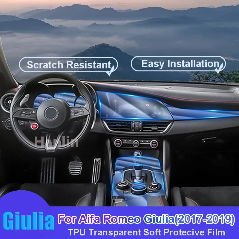 Прозрачная защитная пленка для салона автомобиля Aifa Romeo Giulia (2017-2019), из ТПУ, с защитой от царапин
Прозрачная защитная пленка для салона автомобиля Aifa Romeo Giulia (2017-2019), из ТПУ, с защитой от царапин
