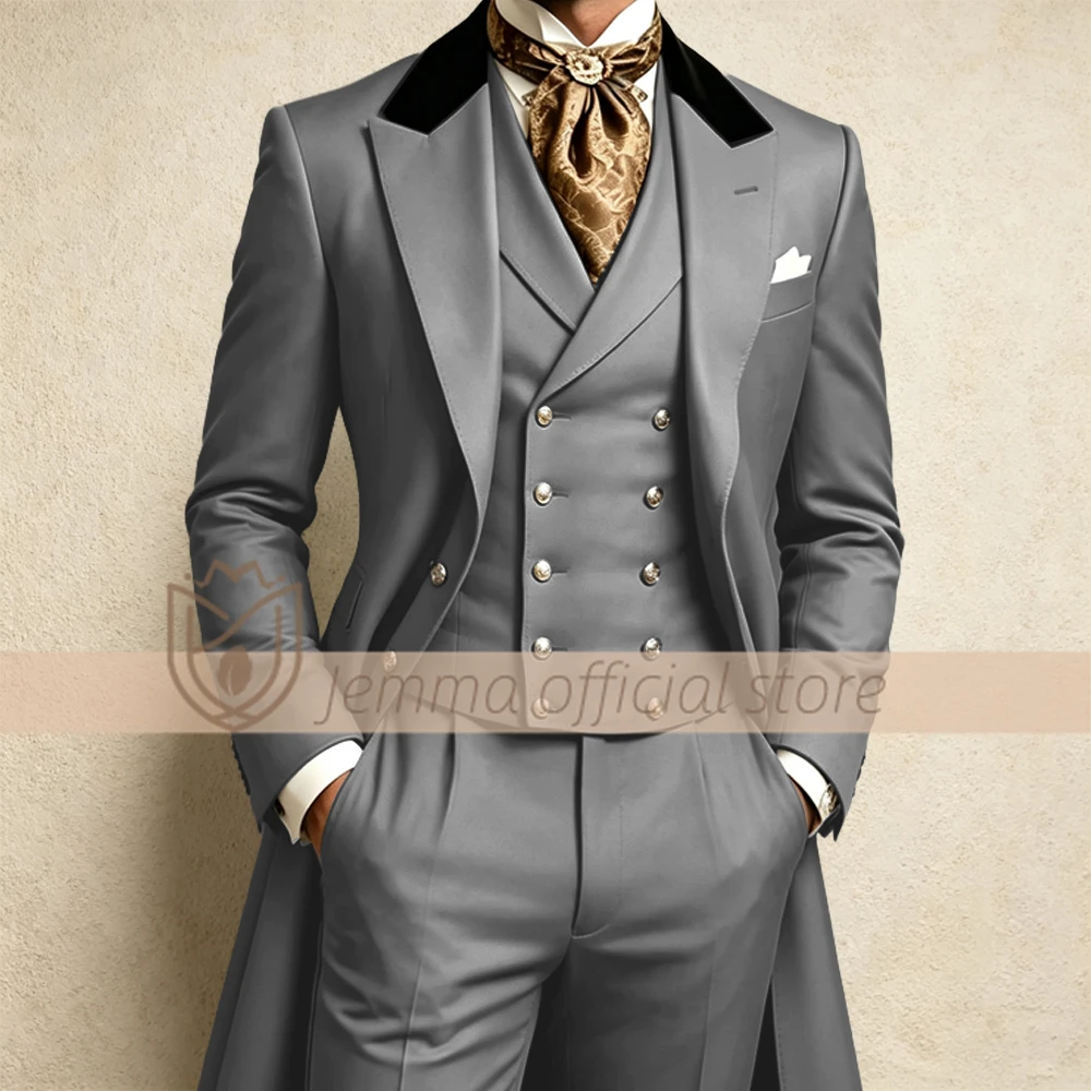 Men's 3-Piece Refined Peak Lapel Long Tailcoat Suit for Custom Weddings, Parties, Formal Dinners & Cocktail Events
Men's 3-Piece Refined Peak Lapel Long Tailcoat Suit for Custom Weddings, Parties, Formal Dinners & Cocktail Events
