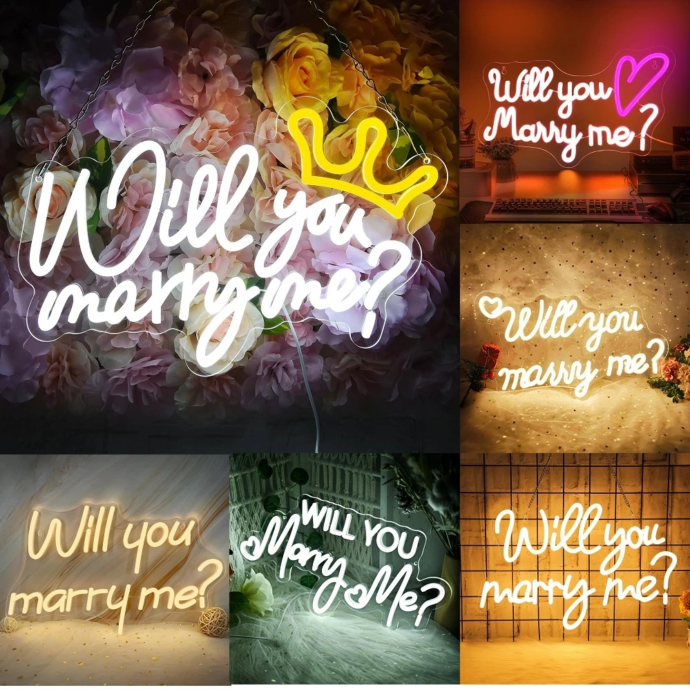 Will You Marry Me Neon Signs Letter LED Lights Romantic Wedding Mariage Party Decoration Proposal Room Decor Wall Art Lamp
Will You Marry Me Neon Signs Letter LED Lights Romantic Wedding Mariage Party Decoration Proposal Room Decor Wall Art Lamp